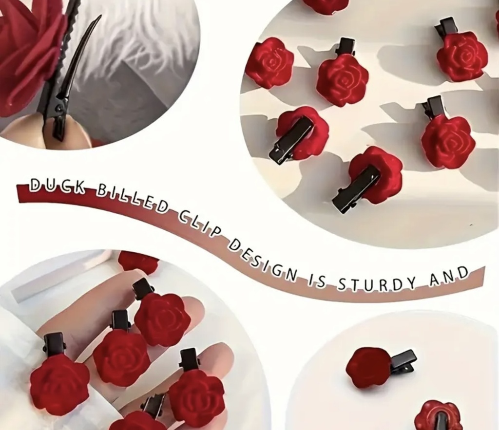 velvet rose hair clip