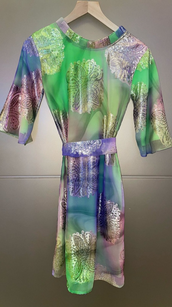 Hand beaded belted thoub Girl dress