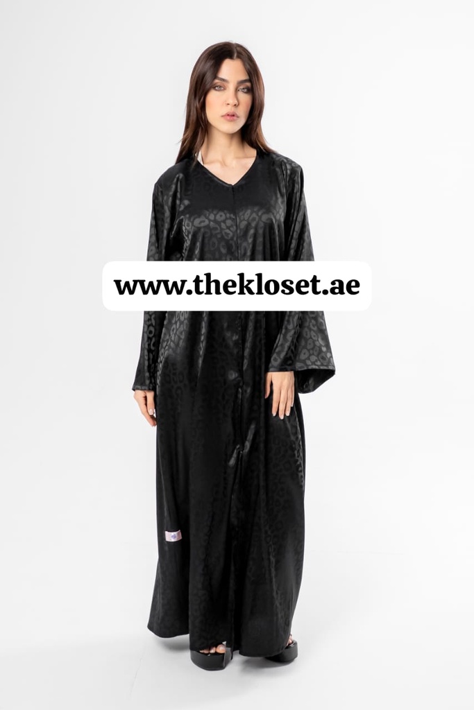 Leopard Print In Black Abaya