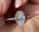 Exquisite oval shaped sliver plated zircon ring 