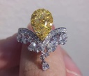 Yellow zircon eternity adjustable ring 