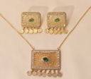 Traditional 18K gold plated green stone jewelary set