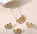 Traditional 18K gold plated red stone jewelary set