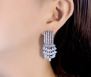 sliver plated drops clear zircon dangle Earrings  