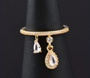 Droplet sliver plated zircon ring