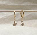 Dangly Sparkle Snake Gold Huggie Hoop Dainty Earrings