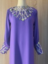 Violet Dress with Floral and Bead Design