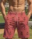 Men's anchor Red beach Shorts  