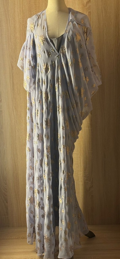Radiant and Intricately Designed Lavender Dress