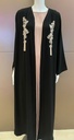 exquisitely crafted Black Embroidered abaya set 