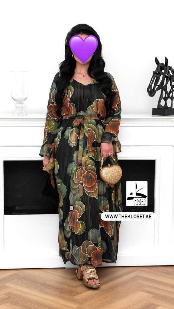 Handcrafted Green Thoub Dress 