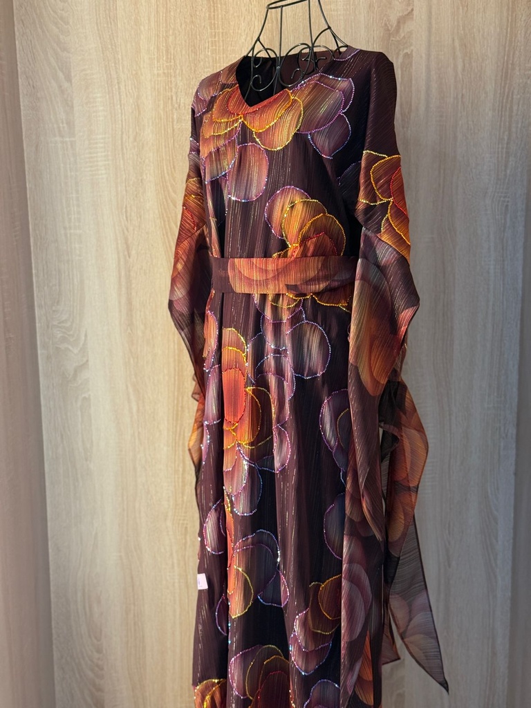 Handcrafted brown Thoub Dress  