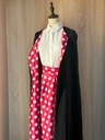 Classic white shirt and a white big polka dot skirt &  reversible abaya