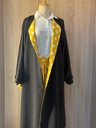 Classic white shirt and a white big polka dot skirt & reversible abaya   
