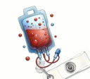 Blood bag shape ID Badge 