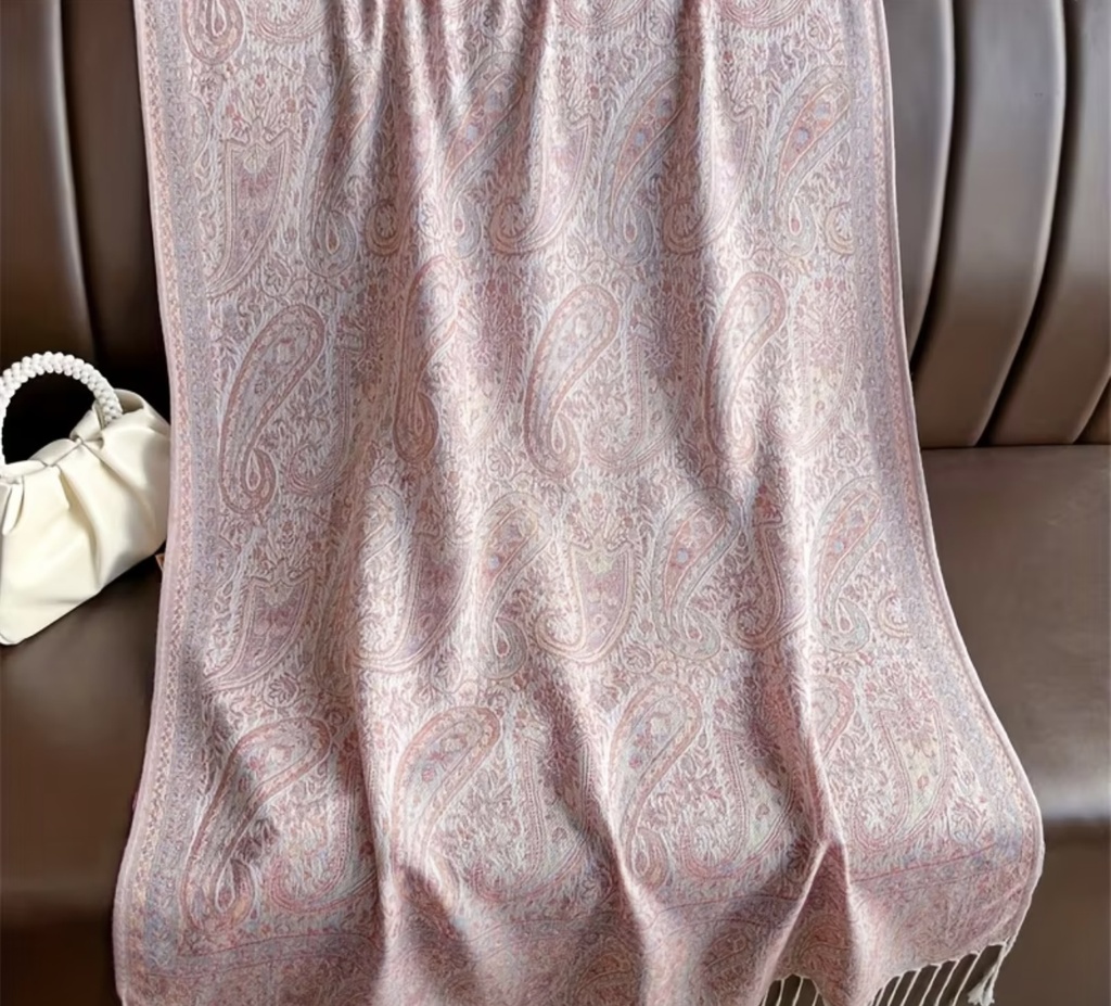 Delicate Pink cashew design shawl 