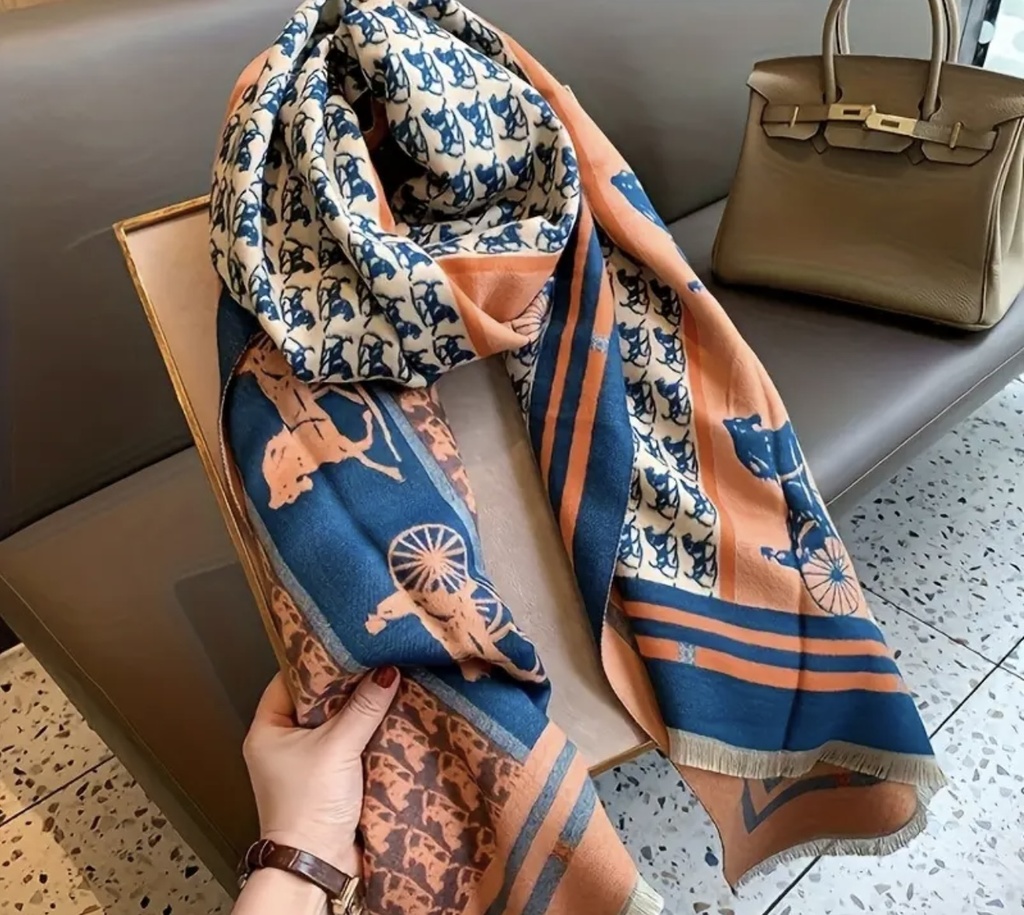 Horse two colors shawl   