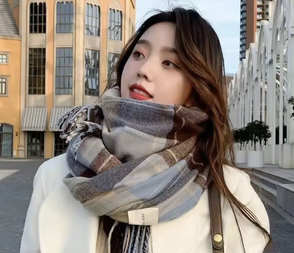 Retro tartan plaid scarf