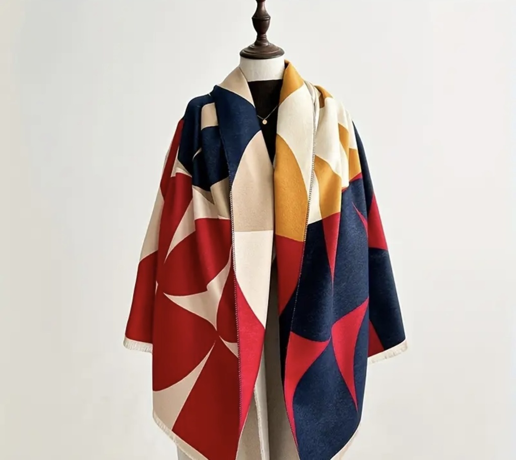 Arc petals print shawl