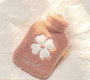Cozy hot water Bottle with flower soft fabric cover
