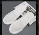 Unisex white solid color fabric slippers 
