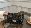 Classic black Tweed shoulder Bag 