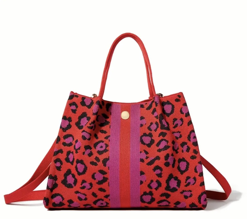 Urban knitted leopard print Crossbody Bag  