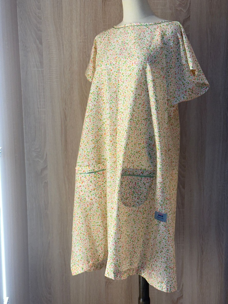 Fine Print Green Beaded Patient Gown