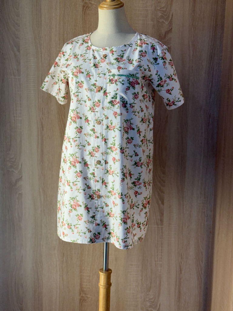 Floral With Botton Patient Gown  