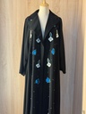 Black Floral Beaded Abaya