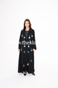 Black Floral Beaded Abaya