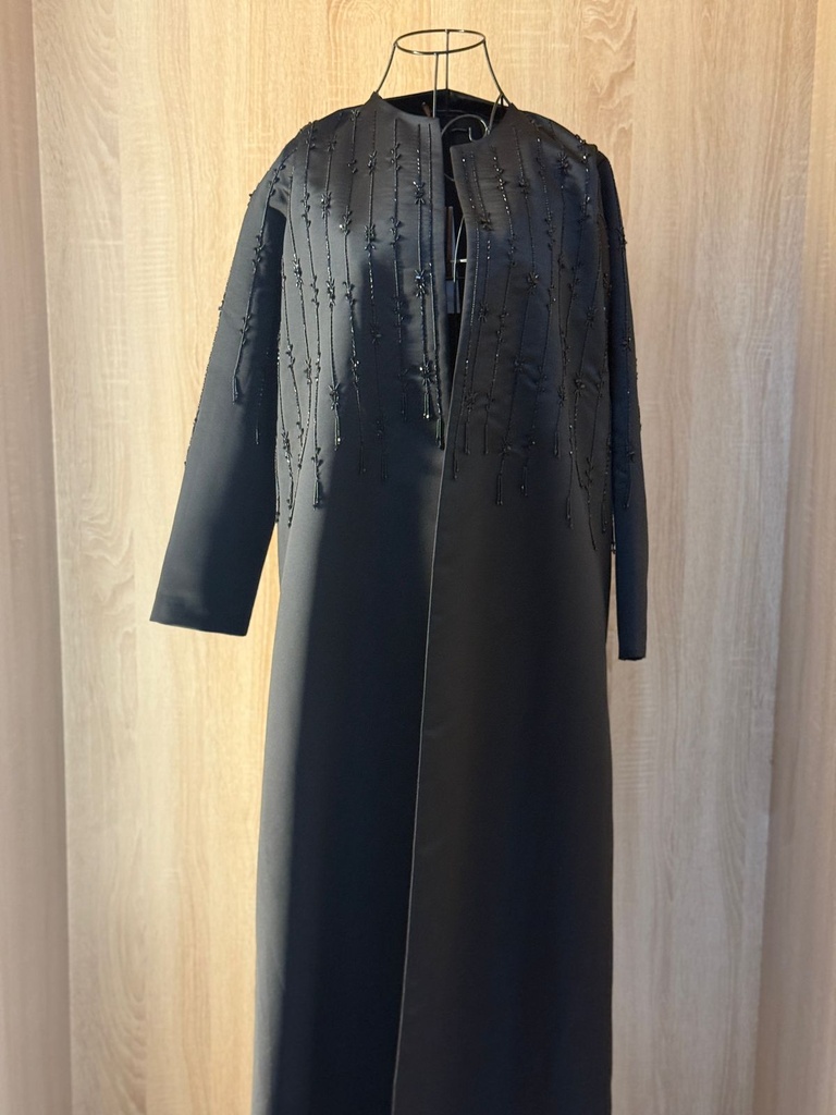 Black Abaya With Beaded Details