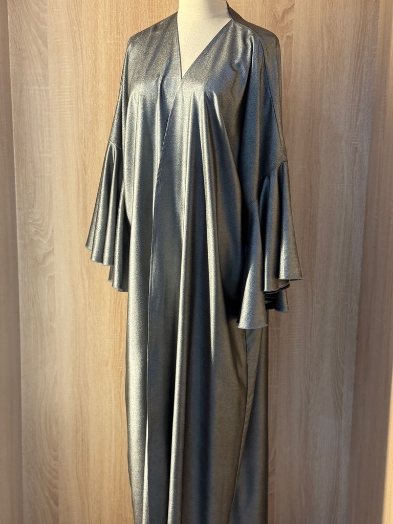 Metallic Silver Abaya