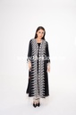 Elegance Abaya with White Flower Embroidery