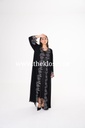 Charming Open Abaya with Sparkly Silver Beads