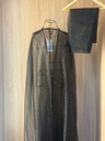 Black Chiffon Abaya with Beads and Shella
