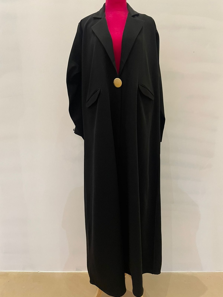 Black Collar Abaya With Both Side Pocket