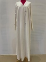 White Abaya with Heart-Shaped Button