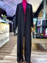Chic Black Hand Made  Abaya With Flower Design