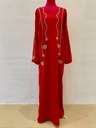 Red Gulf Style Embroidered Dress