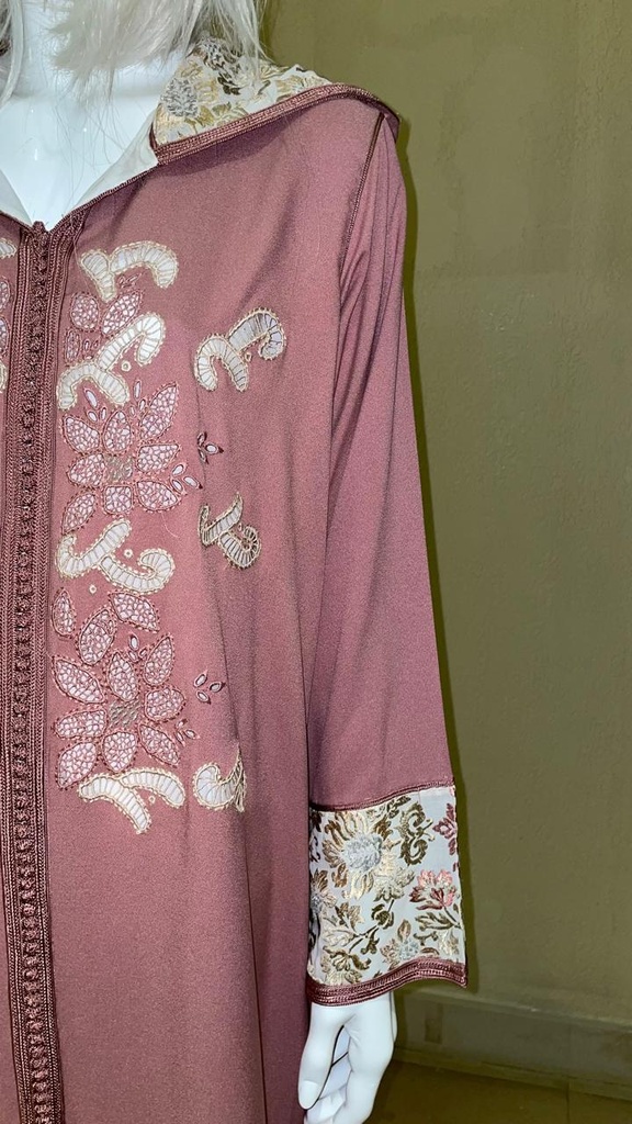 Elegant Arab Style Floral Print Jalabiya