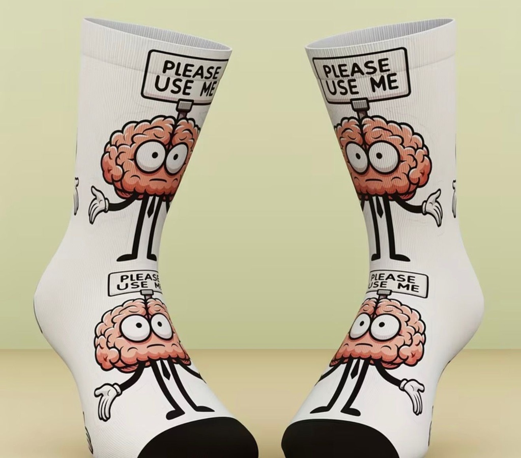 Unisex Outdoor Socks With Brain Print