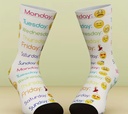 Weekly Emoji Faces Icon Socks