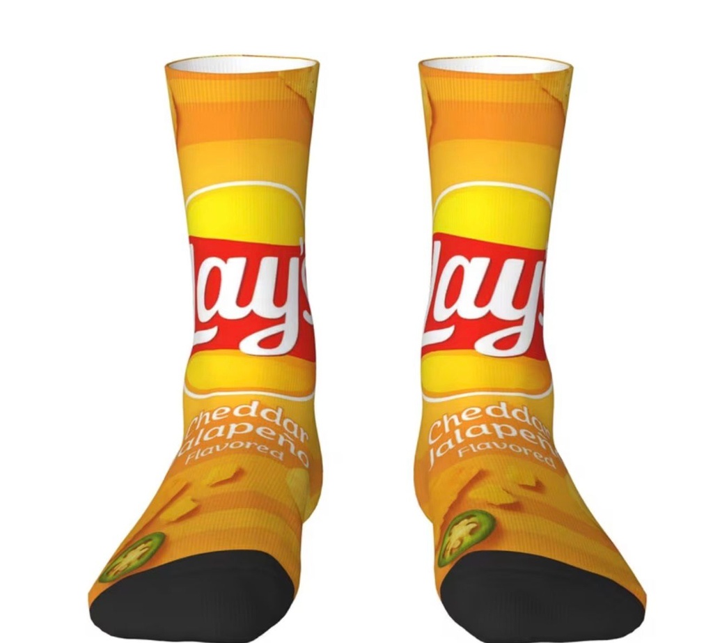 Elegant Socks Showcasing Lays Chips Artwork 