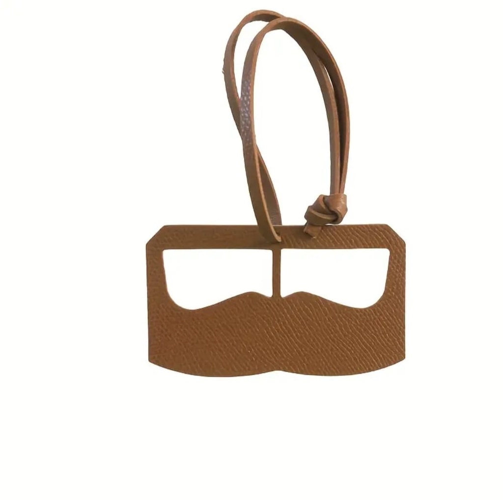 Eyewear Shaped Leather Bag Charm