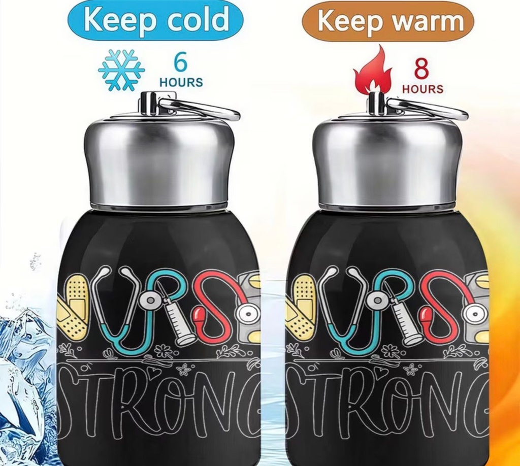 Nurse Insulated Water Bottle with Hook 