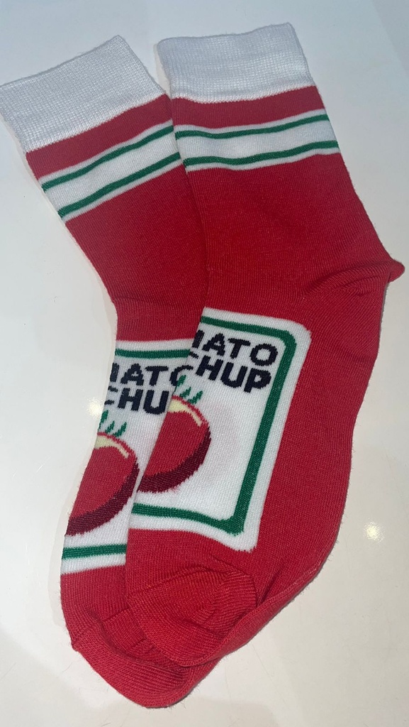 Novelty Socks - Realistic Tomato and French Fries Design