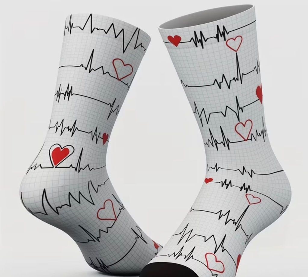 Heartbeat Print Socks