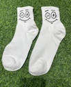 Women’s White Funny Print  Socks