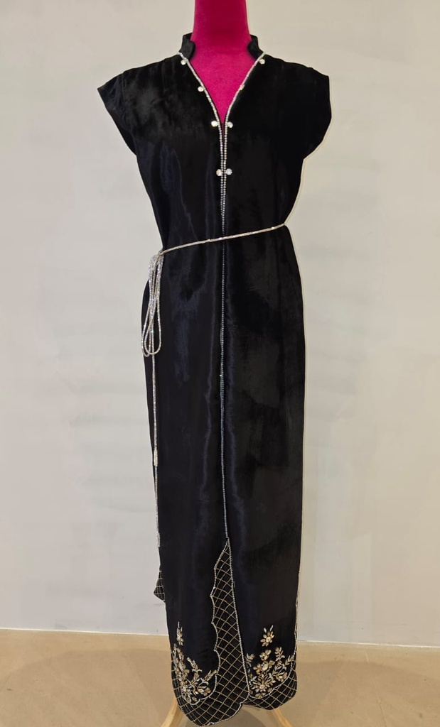 Luxury Embellished Velvet Dress